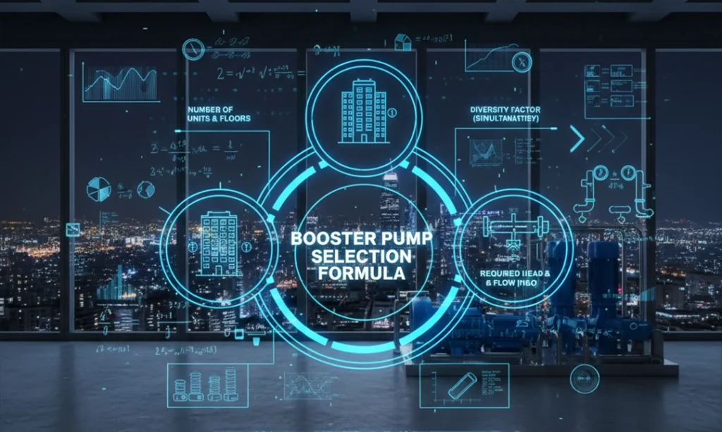 فرمول انتخاب بوستر پمپ بر اساس تعداد واحد